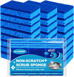 HOMEXCEL 24-Pack Non-Scratch Scrub Sponges for Cookware, Household, Bathroom