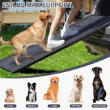 Dog Ramp for Large Dogs, 63" Long & 17" Wide, Non-Slip Rug, Portable, Folding, 250LBS Capacity
