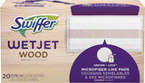 Swiffer WetJet Hardwood Floor Cleaner Spray Mop Pad Refill, Bathroom Cleaning Supplies, Hardwood Floor Cleaner, Multi Surface, 24 Count