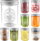 Miuyhji Wide Mouth Mason Jars 16 oz with Lids [6 Pack], Canning Jars with Metal Airtight Lids and Bands, 16 oz Glass Jars for Fermenting, Pickling, Freezing, Preserving, Meal Prep, Jar Décor