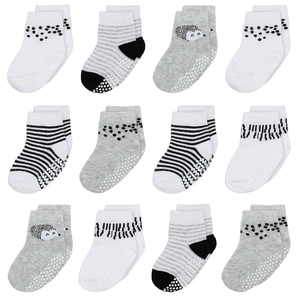 Mother's Choice Organic Cotton Baby Socks 0-6 Months, 12 pairs, Soft, Cozy, and Gentle Socks for Infants Girls and Boys