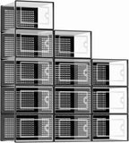 Kuject X-Large Clear Plastic Stackable 12-Pack Shoe Storage Boxes Black
