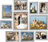 upsimples 10 Pack Picture Frames Collage Wall Decor for Mounting or Tabletop Display, Photo Gallery Frame Set for Family, Multi Sizes Including 8x10, 5x7, 4x6, Black