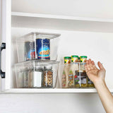 Vtopmart 6 Pack Clear Stackable Storage Bins with Medium Plastic Containers for Pantry Organizer and Storage