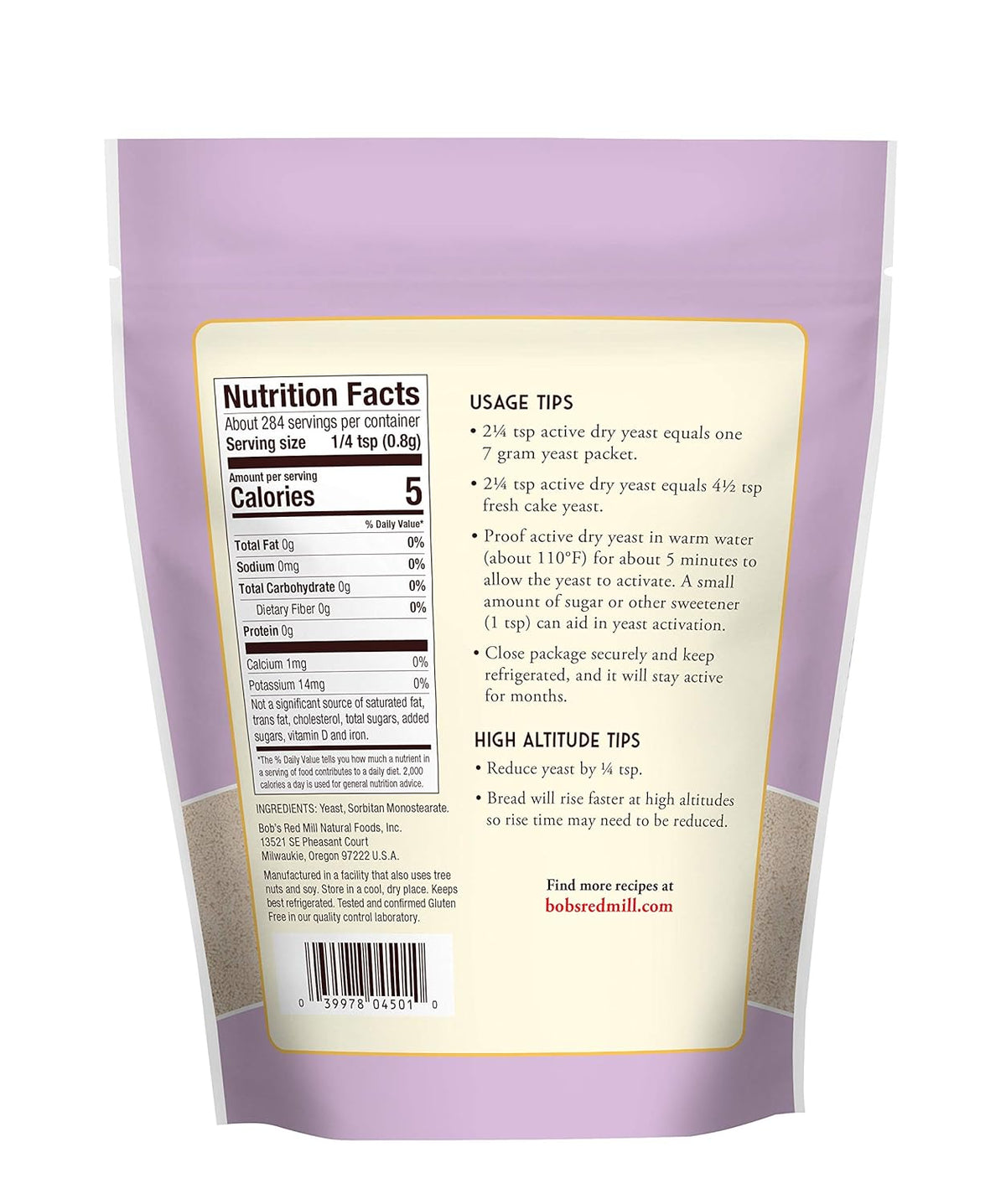 Bob's Red Mill Gluten Free Active Dry Yeast, 08 Oz