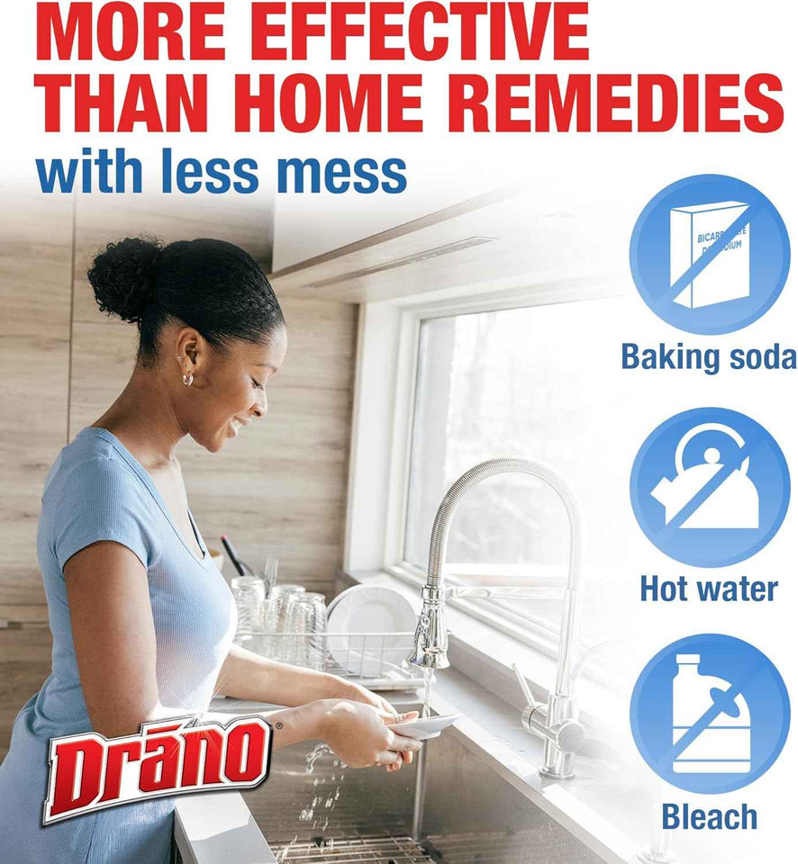 Drano Balance Drain Clog Remover and Cleaner, Non-Corrosive Formula, Safe on All Pipes and Septic Tanks, Formulated Using Only Essential Ingredients, 32 Fl Oz
