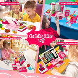kids cash register toy with music real calculator scanner learning for 3-8 year old girl