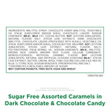 russell stover sugar free assorted caramels in chocolate, 15.3 oz. bag, made with stevia extract, no added sugar