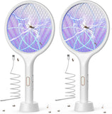 YISSVIC Electric Fly Swatter 4000V Bug Zapper Racket Dual Modes Mosquito Killer with Purple Mosquito Light Rechargeable for Indoor Home Office Backyard Patio Camping (Black-1 Pack)