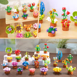 24 Pack Flowers Succulents Party Favors for Kids Building Set - 1012PCS Botanical Bonsai 3.6mm Mini Building Blocks Toy for Goodie Bags Stocking Stuffers Classroom Prize Birthday Gifts for Girl Boy 6+