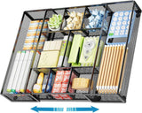 marbrasse expandable desk drawer organizer with 10 adjustable compartments black