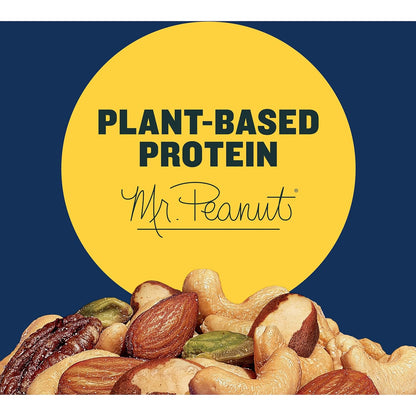 PLANTERS Deluxe Mixed Nuts with Sea Salt, 27 oz Resealable Container - Variety Mixed Nuts Snacks with Cashews, Almonds, Pecans, Pistachios & Hazelnuts - Energy Boost - Kosher