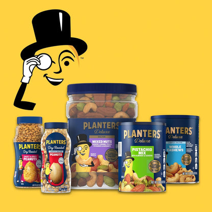 PLANTERS Salted Peanuts Cocktail, Party Snack, Plant-Based Protein, After School Snack, Roasted in Peanut Oil, Salted Nuts, Snacks for Adults, Bulk Nuts, Kosher, 2.19lb Jar