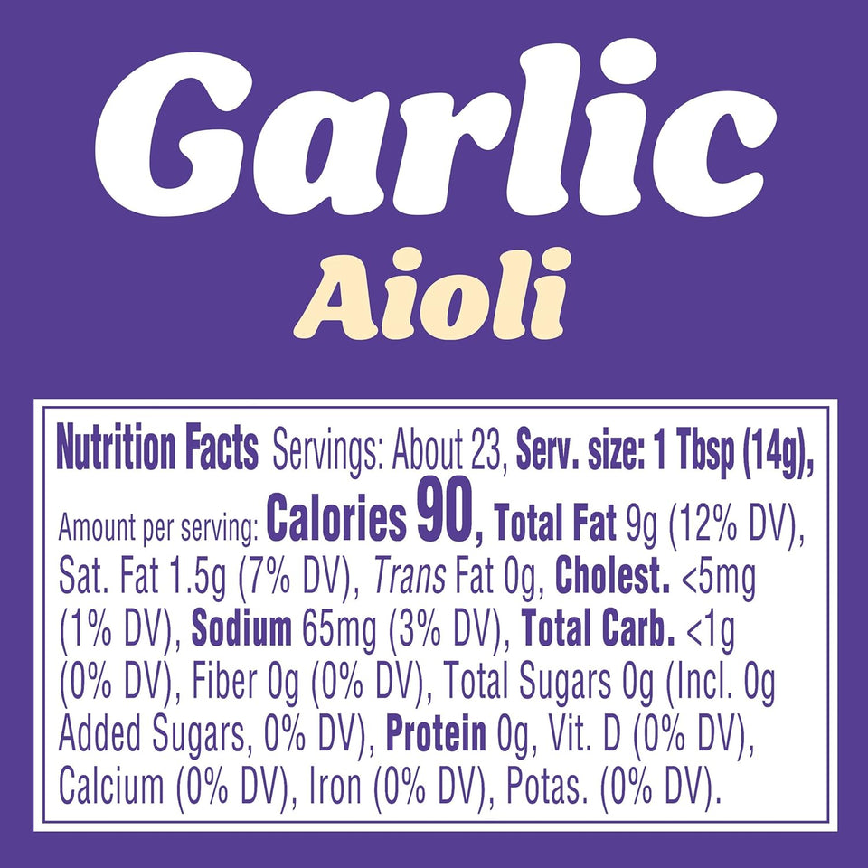 kraft mayo garlic aioli 12 oz bottle condiment