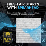 Spearhead Odor Defense Breathe Easy AC & Heater Cabin Filter | Fits Select 2016-2025 Toyota, Lexus, Subaru, 2016-2023 CX-9 Like OEM | Up to 25% Longer Lasting w/Activated Carbon (BE-157)