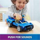 paw patrol mighty movie chase cruiser with mighty pups action figure, lights and sounds for kids 3+