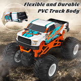 kidcia 1:16 scale rc monster truck for kids 4-12, 2.4ghz all terrain car with durable components
