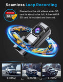 navycrest 4k dual dash cam front and rear with 64gb card, built-in 5g wifi, gravity sensor