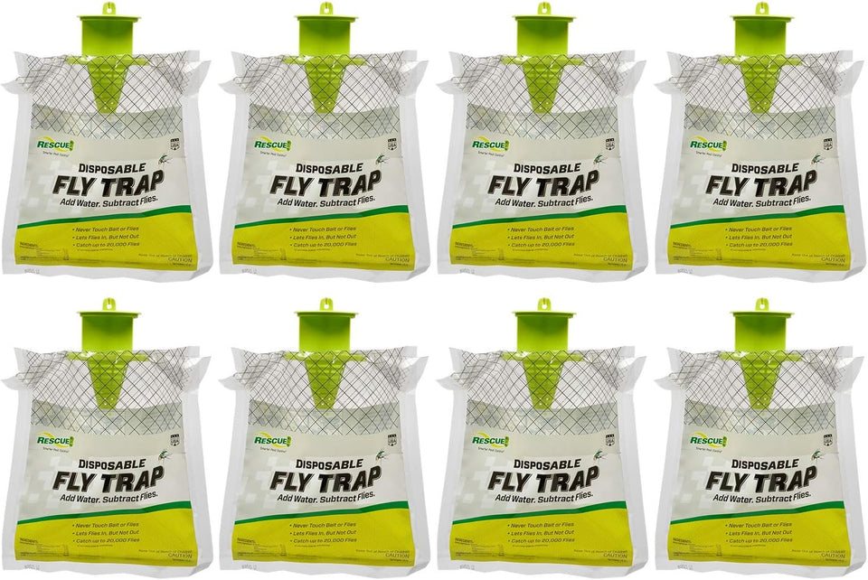 RESCUE! Outdoor Disposable Hanging Fly Trap - 8 Traps