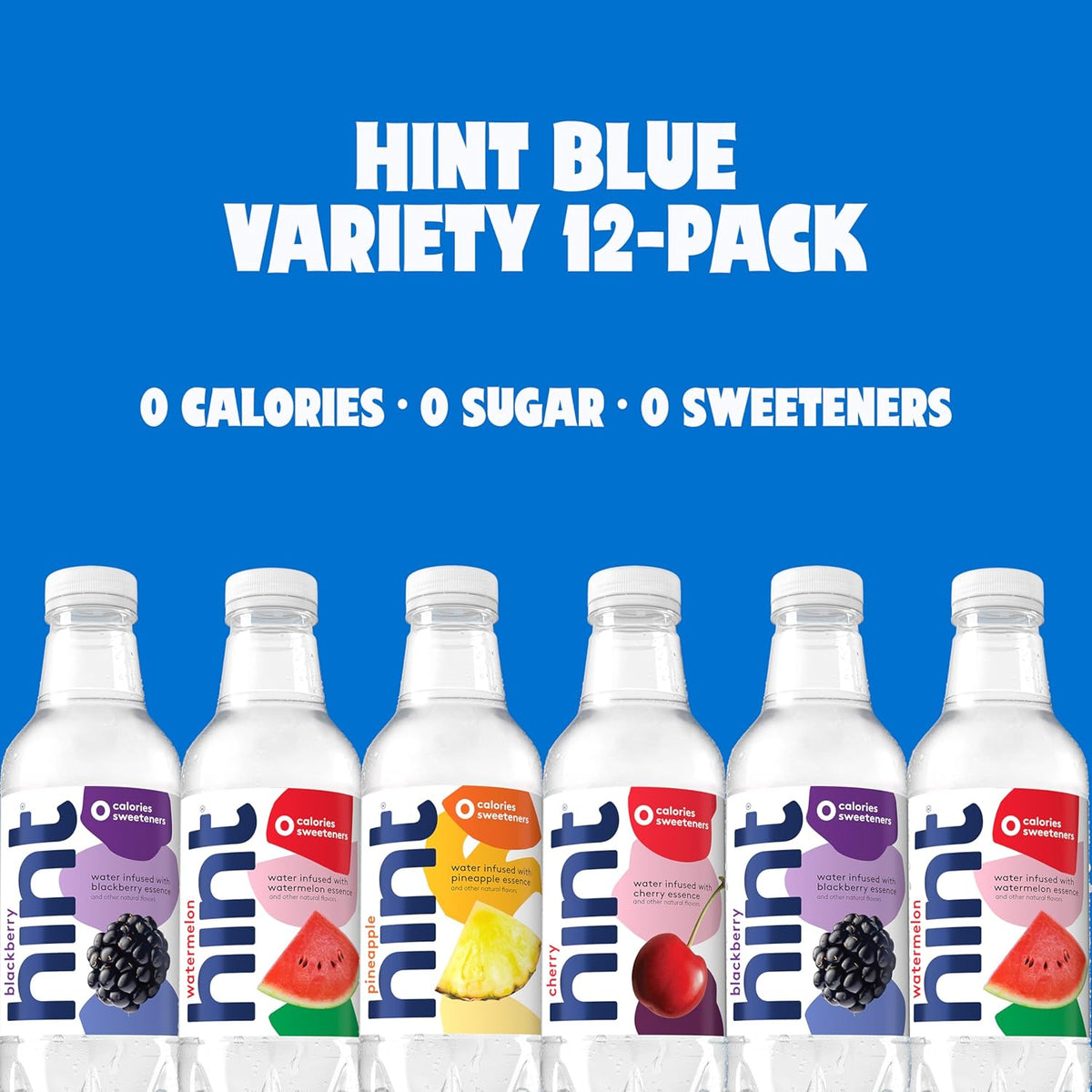 Hint Infused Bottled, Best Sellers Variety Pack - Sugar Free Flavored with Zero Calories, Natural Essences, and No Artificial Sweeteners - 16 Fl Oz (Pack of 12)