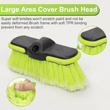 65" car wash brush long handle soft bristle scrub cleaning mop kit for rv boat truck suv caravan solar panel house siding