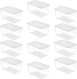 Vtopmart 6 Pack Clear Stackable Storage Bins with Lids, Medium Plastic Containers with Handle for Pantry Organizer and Storage,Perfect for Kitchen,Fridge,Cabinet, Closet,Bathroom Organization