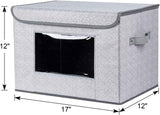 univivi 4-pack large collapsible storage bins with gray lids for home office and bedroom organization