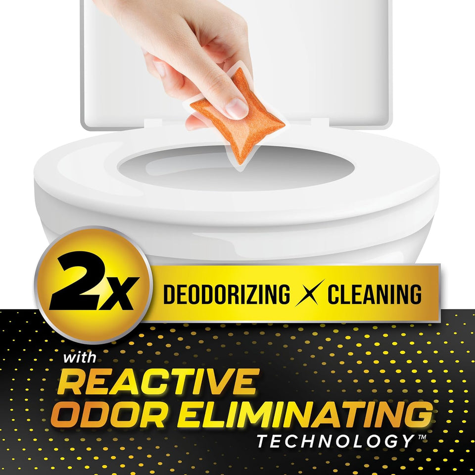 Camco TST MAX RV Toilet Treatment Drop-INs - Control Unwanted Odors & Break Down Waste and Tissue - Safe Septic Tank Treatment - Orange Scent, 30-Pack (41183)