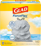 Tall Kitchen Trash Bags, 13 Gallon, 140 Count, Fresh Clean with ForceFlex Technology