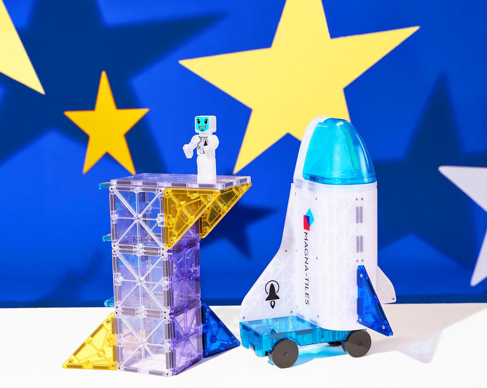 MAGNA-TILES Space 32-Piece Magnetic Construction Set, The Original Magnetic Building Brand