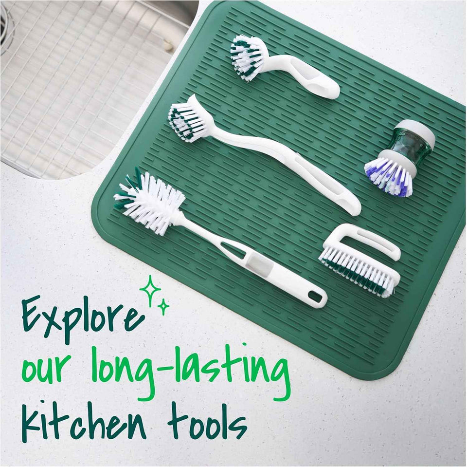 Scotch-Brite Glass and Water Bottle Brush, Long-Lasting, Safe on Glassware, Shaker Bottles, Food Processors, & More, Non-slip handle, Durable, Reusable, Clean in Top Rack of Your Dishwasher