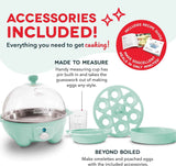 Rapid Egg Cooker: 6 Egg Capacity Electric Egg Cooker for Hard Boiled Eggs, Poached Eggs, Scrambled Eggs, Omelets