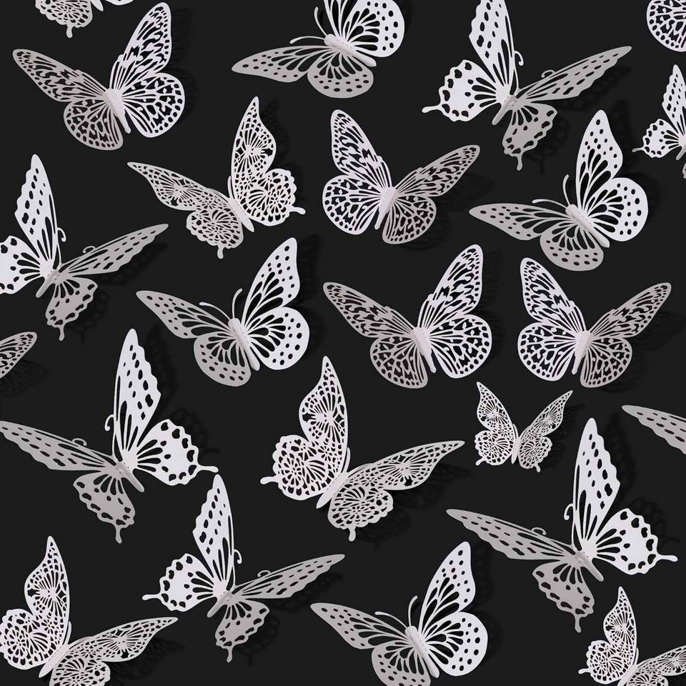SAOROPEB 3D Butterfly Wall Decor - 48 Pcs, 4 Styles, 3 Sizes, Gold Butterfly Decorations for Birthday & Party Celebrations, Removable Stickers