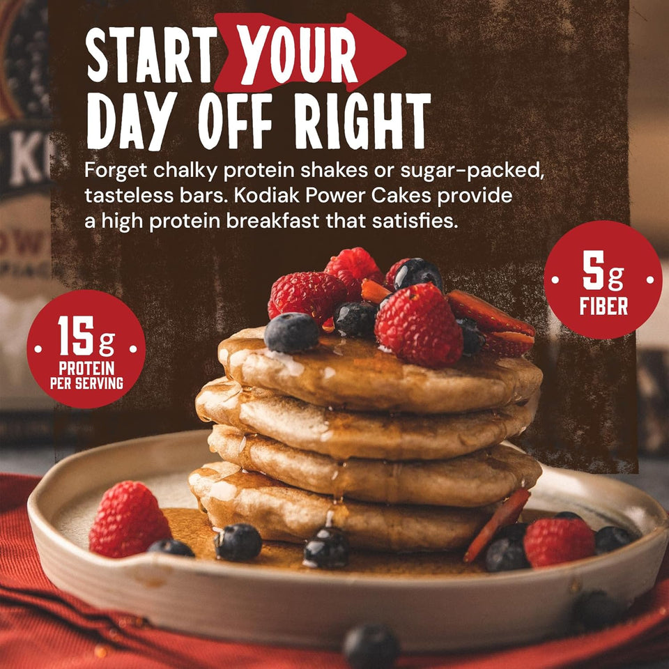 Kodiak Cakes protein pancake power cakes in buttermilk flavor, 20 oz, pack of 6 non-gmo baking mixes for flapjacks and waffles
