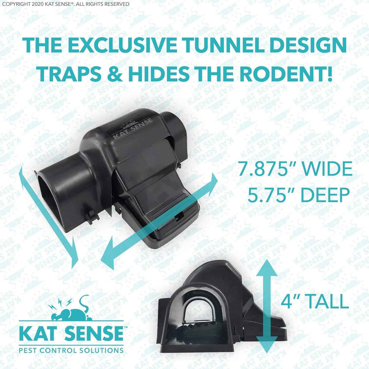 2-pack humane rat killer traps by Kat Sense for indoor & outdoor use, reusable pest control