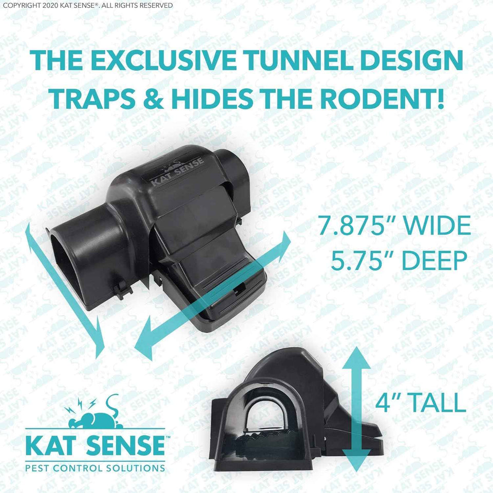 2-pack humane rat killer traps by Kat Sense for indoor & outdoor use, reusable pest control