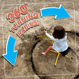 Stargo Sand Digger kids excavator ride-on toy, outdoor sandbox play, solid steel 360-degree rotation, role-playing sandbox toy