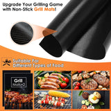 Yoehka BBQ Grilling Accessories Set, 34Pcs Heavy Duty Grill Tools for Outdoor Camping, Grilling Gifts for Men Dad, Stainless Steel Barbecue Utensils Kit with Mats and Glove in Carrying Bag, Brown