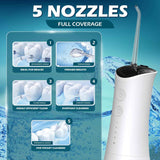 portable rechargeable 120PSI water dental flosser for healthy gums and teeth with 4 pressure modes