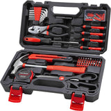 CARTMAN 39 Piece Tool Set General Household Hand Kit with Plastic Toolbox Storage Case Orange