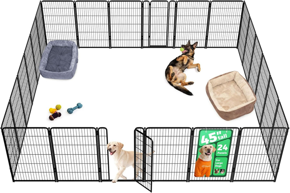 fxw homeplus unleashed 24 inch 6 panels dog pen black patented