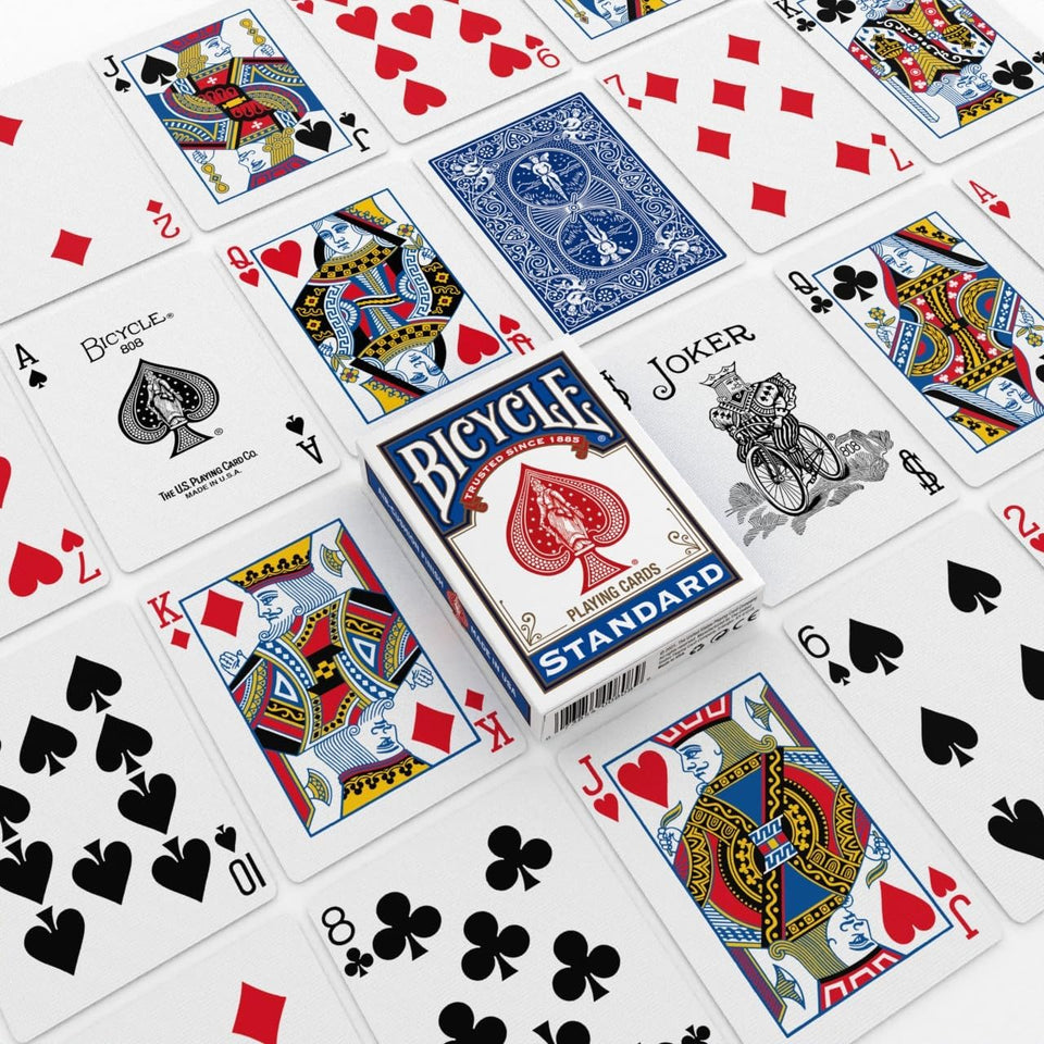 Bicycle Standard Playing Cards, Standard Poker Size Deck of Cards, Red & Blue (2 Pack), Classic Cards for Poker, Blackjack, Family Game Night & Card Games, Fun for All Ages
