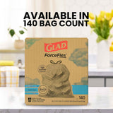 Tall Kitchen Trash Bags, 13 Gallon, 140 Count, Fresh Clean with ForceFlex Technology