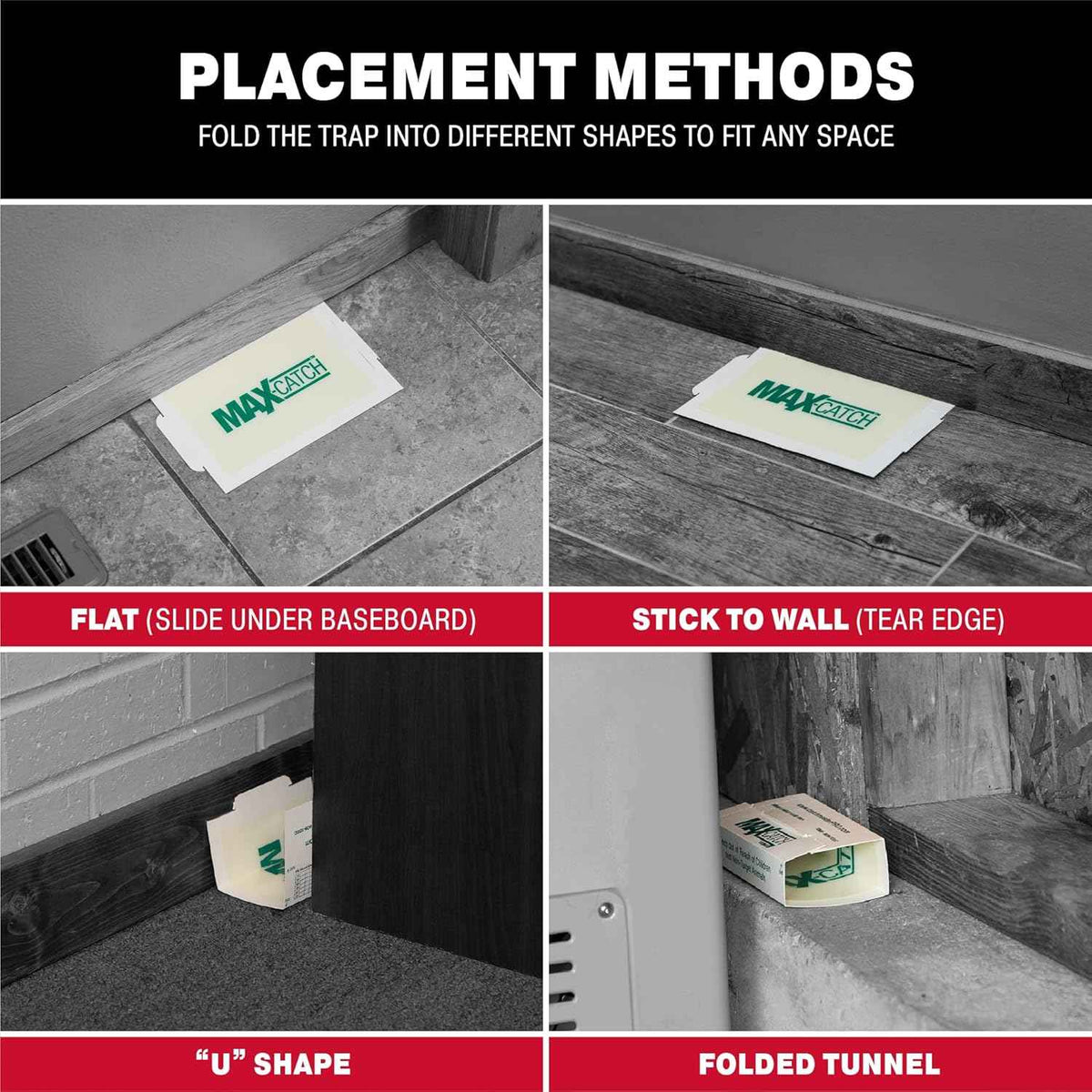 Catchmaster Max-Catch Mouse & Insect Glue Trap 36PK, Mouse Traps Indoor for Home, Sticky Pest Control Adhesive Tray for Catching Bugs, Non Toxic Bulk Unscented Glue Boards