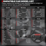 Ouzorp universal 14.5-15 inch black microfiber leather steering wheel cover with anti-slip lining