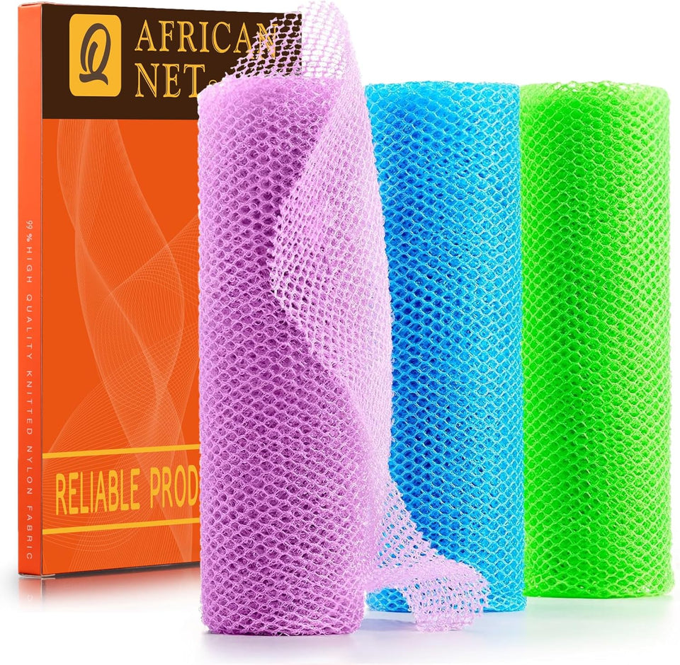 ujfqbh 3 pieces african bath sponge pink yellow purple exfoliating shower body scrubber