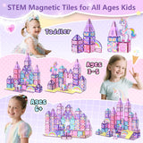 GobiDex Magnetic Building Blocks Unicorn Toys for Girls, Princess Magnetic Tiles Building Toys for Kids Ages 3-5 4-8, STEM Sensory Toddler Game Birthday Gift for Girls Boys Ages 3+