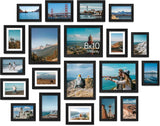 Vittanly 10 Pack Picture Frames Collage Wall Decor, Gallery Wall Frame Set for Wall or Tabletop Display, Engineered Wood and Shatter-resistant Plexiglass, Multi Sizes with 8x10, 5x7, 4x6 Frames, Black