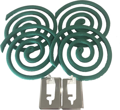 W4W Mosquito Repellent Coils - Outdoor Use Reaches Up to 10 feet - Each Burns for 5-7 Hours (Three Pack Contains 12 coils & 6 Stands)