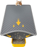 Grey Small Litter Trapping Mat, Easy to Clean Waterproof Kitty Litter Mats for Floor, 23.2'' x 14.6''